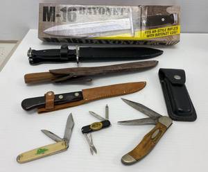 lot 37 image: Group of Assorted Knives, M-16 Bayonet