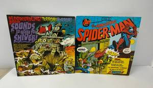 lot 74 image: Two Vintage RPM records Spiderman and BloodcurdlingTerrorHorror Sounds To Make You Shiver
