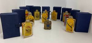 lot 4 image: Group of vintage Inside Painted Snuff Bottles And  Brass ornate snuff bottle.
