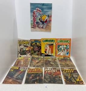 lot 16 image: Group of vintage Comic Books, Signed Rodger Rabbit Print