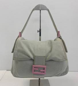 lot 76 image: Fendi Heavenly Cotton Shoulder Bag Light Blue and Pink