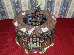 lot 178 image: RETIRED Vintage Department 56 Heritage Village Collection The Old Globe Theatre Historical Landmark Series