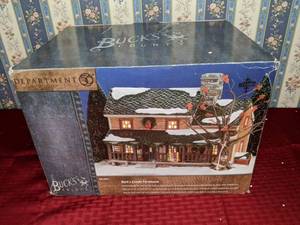 lot 176 image: RETIRED Vintage Department 56 The Original Snow Village Bucks County Farmhouse