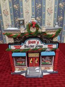 lot 195 image: RETIRED Department 56 The Original Snow Village Sams Butcher Shop