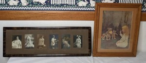 lot 112 image: Vintage Framed Portraits & Framed Ad Print by Jessie Willcox Smith