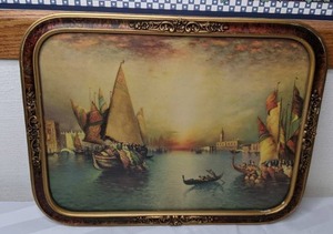 lot 113 image: The Oriental Traders in Venice by Richard Dey de Ribcowsky, Framed Vintage Art