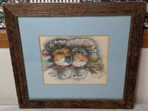 lot 116 image: Signed Matted & Framed Artwork Early Birds by Don Nedobeck