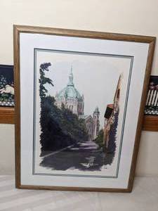 lot 108 image: Fine Art of St. Pauls Cathedral Framed & Signed by the Artist