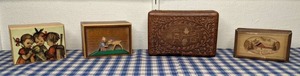 lot 64 image: Vintage Collection of Two Wooden Reuge Music Boxes, 1 Sheesham Wooden Trinket Box and 1 Swiss Jewelry Box