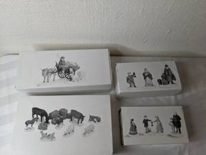lot 295 image: Heritage Village Collection Bringing Fleeces to the Mill, Farm Animals, Come Into the Inn, A Peaceful Glow on Christmas Eve