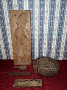 lot 432 image: Antique Collection of Wooden Carved Cookie Molds