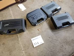 lot 354 image: Lot of (4) Hand Gun Hard Cases