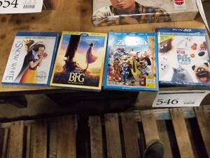 lot 546 image: Lot of (4) Childrens Movies - Snowwhite, BFG, Pets, Zootopia