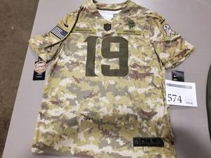 lot 574 image: Nike Thelen #19 Minnesota Vikings Size Large Camo Jersey