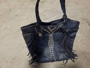 lot 379 image: x Big Buddha Black Leather HandbagTote