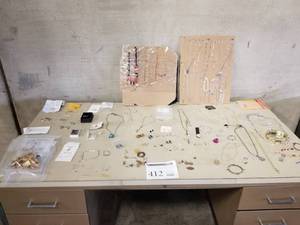 lot 412 image: Lot of  Womens Cosmetic Jewelry - Earrings, Rings, Bracelets, Necklaces