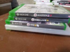 lot 445 image: Lot of (5) Microsoft XBox One Games - Madden NFL 15, NBA Live 14, FIFA 16, NBA 2K17, Madden NFL 17