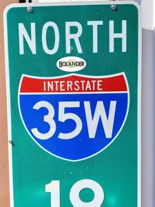 lot 21 image: Aluminum 35W North Highway Sign
