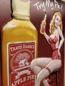 lot 44 image: Raised Plastic Apple Pie Liqueur Sign