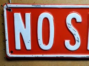 lot 53 image: Pressed Steel NO SMOKING Sign