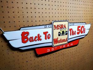 lot 76 image: 2008 Back to The 50s Pressed Tin Sign