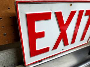 lot 93 image: Pressed Steel Exit Sign