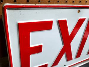 lot 105 image: Pressed Steel Exit Sign