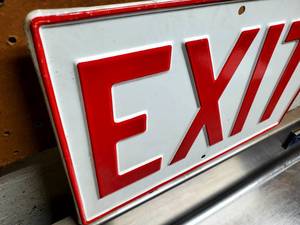 lot 116 image: Pressed Steel Exit Sign