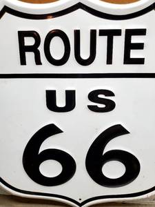 lot 97 image: Route 66 Pressed Tin Sign