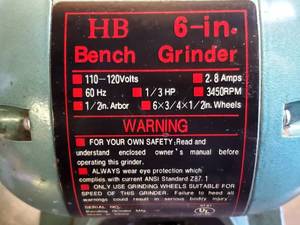 lot 70 image: HB 6 Bench Grinder