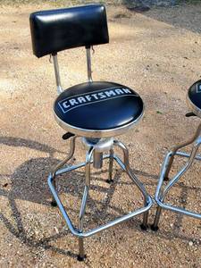 lot 36 image: (2) Craftsman Shop Stools