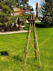 lot 152 image: 8ft Rustic Looking Wind Mill Yard Decor