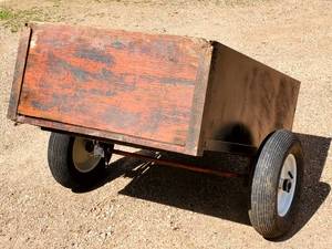 lot 154 image: Pull Behind Lawn Tractor Mower  ATV Dump Trailer