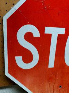 lot 238 image: Vintage Aluminum Street Stop Sign