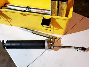 lot 239 image: Toolbox Containing a Grease Gun and New Grease Tubes