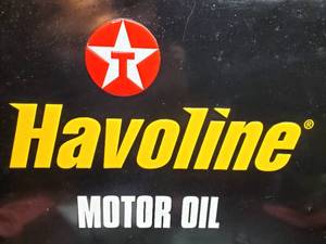 lot 232 image: Havoline Motor Oil Pressed Tin Sign