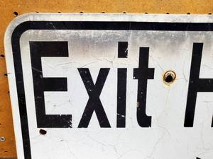 lot 249 image: Exit Here Pressed Steel Sin