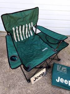 lot 225 image: Official Jeep Camping Chair and a Jeep License Plate