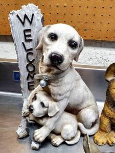 lot 291 image: (3) Resin Outdoor Staues Yard Decor Lot