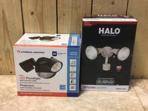 lot 6 image: Lot of 2 Halo Outdoor Lighting Customer Returns See Pictures