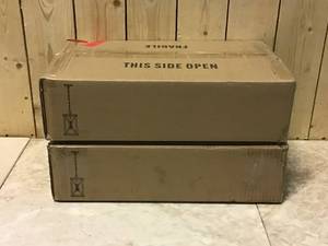 lot 17 image: Lot of 2 Black Rustic Wood Cage Pendant Light 1-Light Farmhouse Lantern Kitchen Island Pendant Lighting by LNC  Customer Returns See Pictures