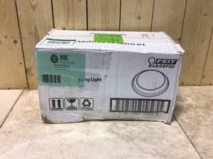 lot 31 image: Lot of 3 7 in. 12-Watt Title 24 Dimmable White Integrated Selectable LED Flush Mount Disk with Color CCT (4-Pack) by Feit Electric Customer Returns See Pictures