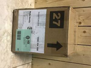 lot 35 image: Marsden 1 Light Brushed Nickel Indoor Wall Sconce by Hampton Bay Cusotmer Returns See Pictures