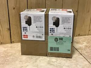 lot 39 image: Lot of 2 Linus 1-Light Matte Black Plug-in or Hardwire Modern Wall Sconce by Novogratz x Globe Electric Cusotmer Returns See Pictures