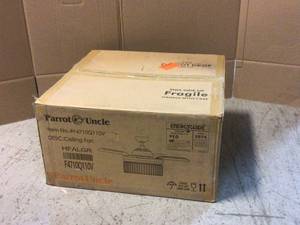 lot 56 image: 42 in. Black Crystal Retractable Ceiling Fan with Light Kit and Remote Control by matrix decor Customer Returns See Pictures