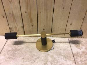 lot 58 image: Astrid 2-Light Aged Brass Wall Sconce with Black Accents by MITZI HUDSON VALLEY LIGHTING Customer Returns See Pictures