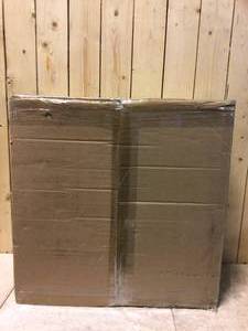 lot 60 image: Rue 18.75 in. 3-Lights Matte Black Semi-Flush Mount by Golden Lighting Customer Returns See Pictures