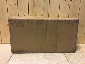 lot 61 image: Modern Gold Bathroom Vanity Light, 22 in. 3-Light Black and Brass Gold Wall Sconce with Seeded Glass Shades by Uolfin Customer Returns See Pictures