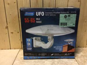 lot 94 image: UFO Smartpass Amplified Outdoor Indoor HDTV Antenna with Built-In 4G LTE Filter by Antop Customer Returns See Pictures