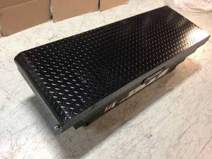 lot 109 image: Husky61.86 Matte Black Aluminum Low Profile Crossbed Truck Tool Box see pictures customer returns